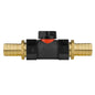 19mm Brass Hose Tail with BSPF Valve and 25mm Brass Outlet Fitting