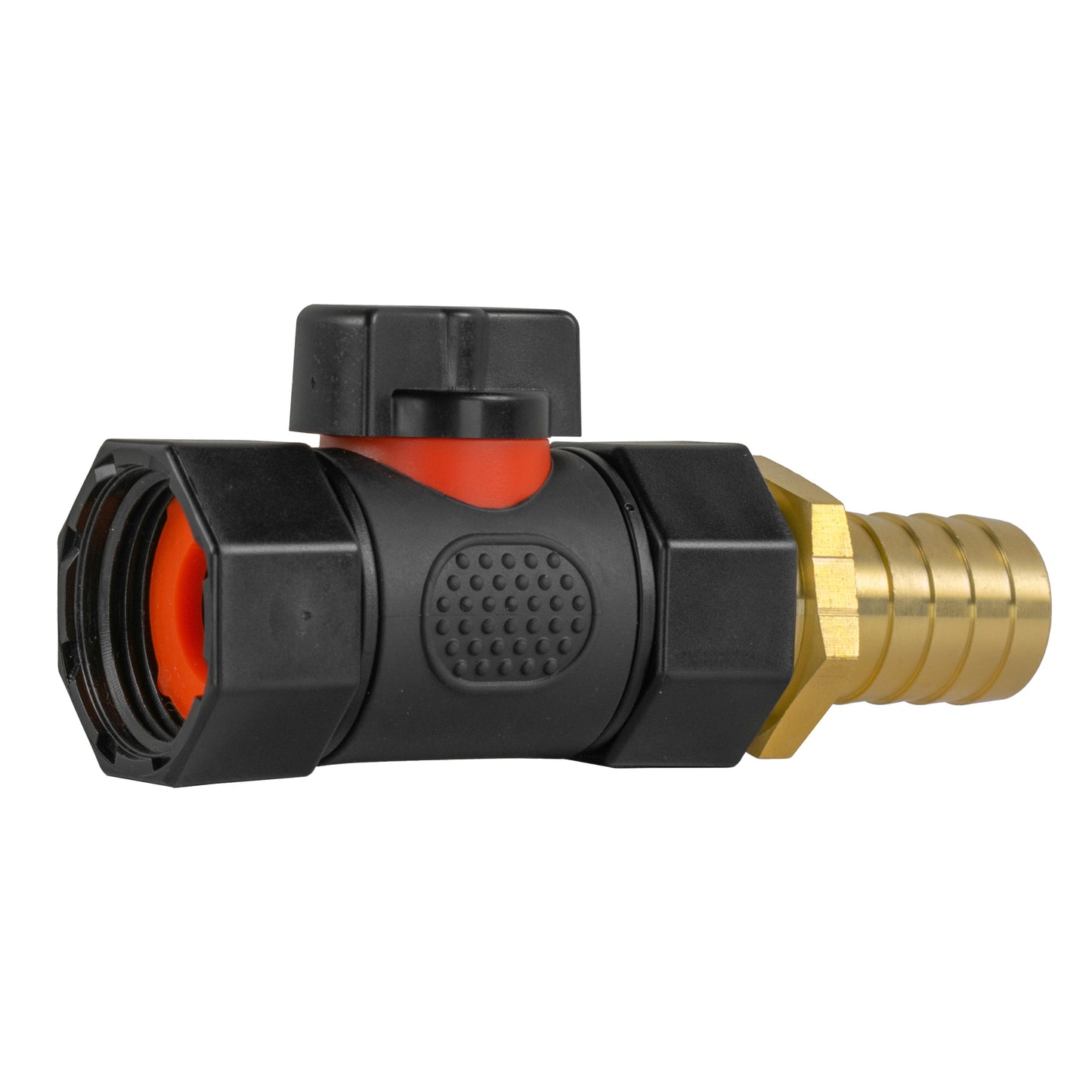 19mm Brass Hose Tail with In-Line BSP Female Threaded Valve