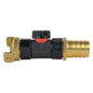 Geka Style Connector with In-Line BSPF Valve and 25mm Brass Hose Joiner