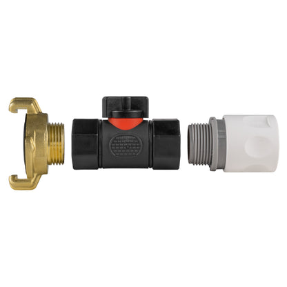 Geka-Type Coupling with In-Line BSPF Valve and Hose Connector WL