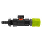 Lime Hose Connector with BSPF In-Line Valve and 16mm Barbed Straight Fitting