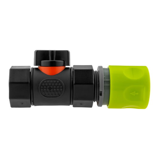 Lime Hose Connector with In-Line BSPF Threaded Tap Valve