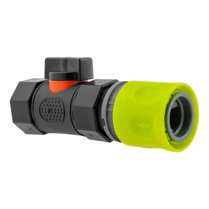 Lime Hose Connector with In-Line BSPF Threaded Tap Valve
