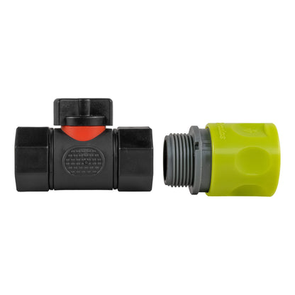 Lime Hose Connector with In-Line BSPF Threaded Tap Valve