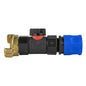 Blue Hose Connector with BSPF In-Line Valve and Geka-Style Coupling