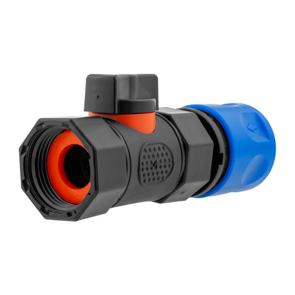 Blue Hose Connector with BSPF In-Line Threaded Valve