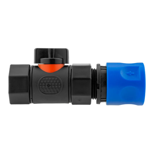 Blue Hose Connector with BSPF In-Line Threaded Valve