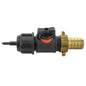 4mm Micro Barb Connector with In-Line BSP Male Valve and 19mm Brass Hose Tail