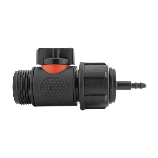 4mm Micro Barb Connector with Integrated In-Line BSP Male Thread Valve