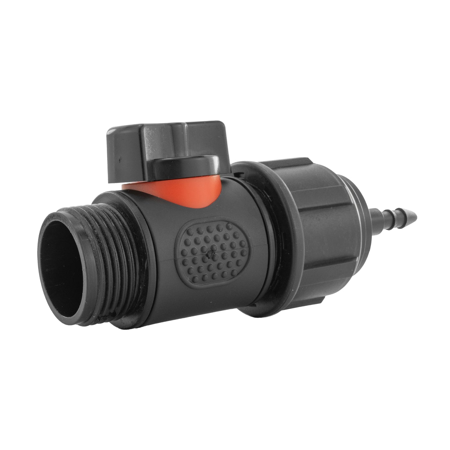 4mm Micro Barb Connector with Integrated In-Line BSP Male Thread Valve