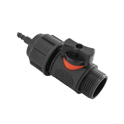 4mm Micro Barb Connector with Integrated In-Line BSP Male Thread Valve