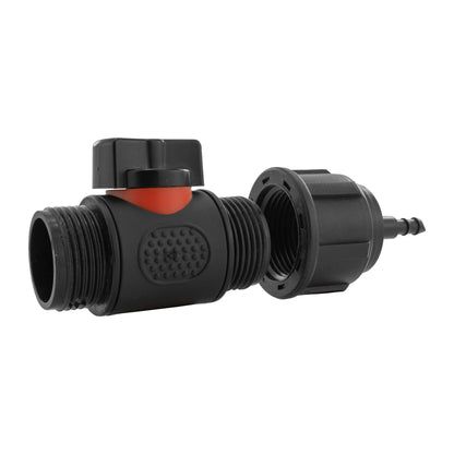 4mm Micro Barb Connector with Integrated In-Line BSP Male Thread Valve