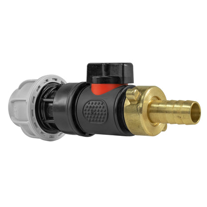 20mm MDPE Connector Set with In-Line BSPM Valve and 13mm Brass Hose Barb