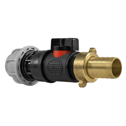 20mm MDPE Connector Set with In-Line BSPM Valve and 19mm Brass Hose Barb