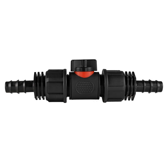 3/4" BSP Male In-Line Valve with Twin 16mm Hose Barb Connectors