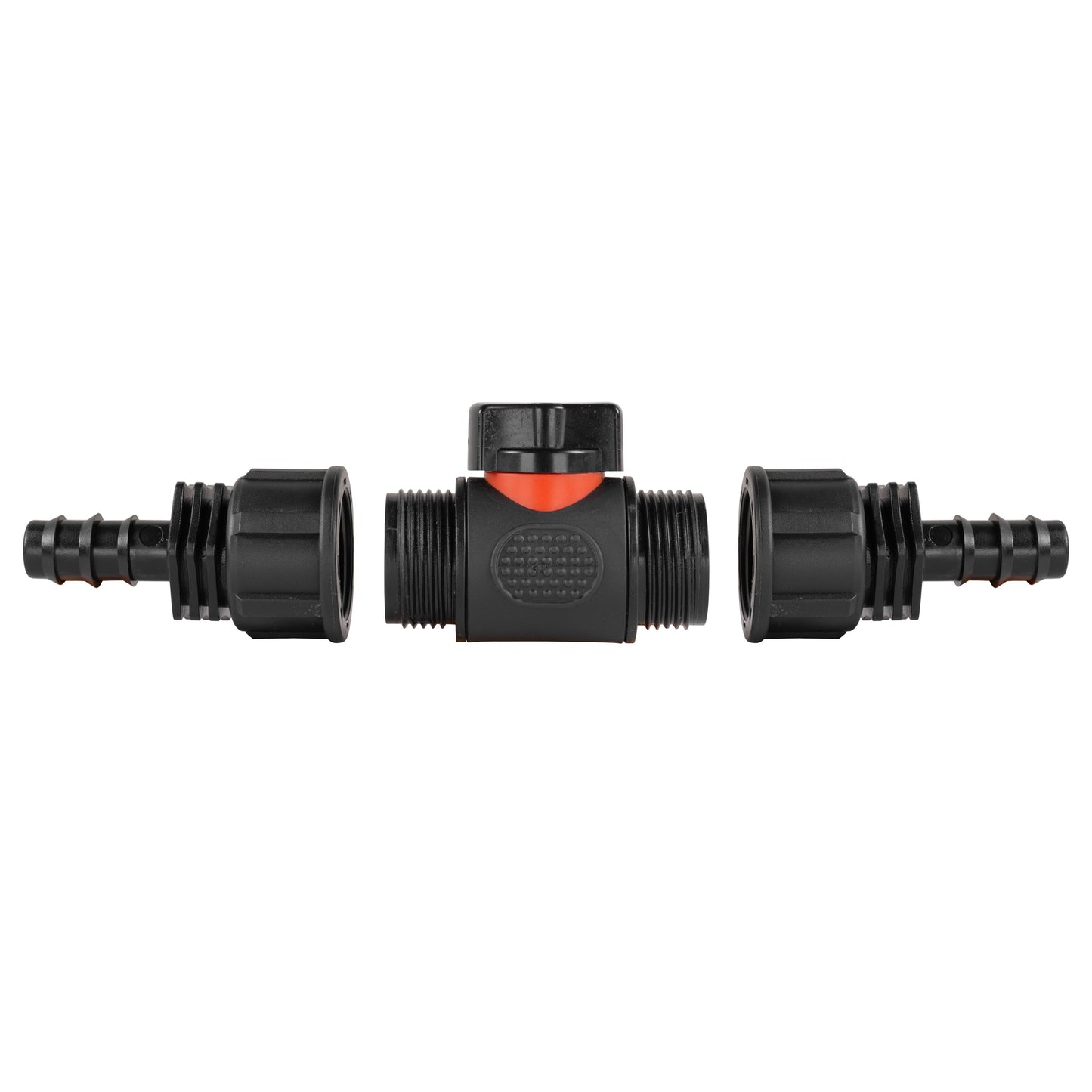 3/4" BSP Male In-Line Valve with Twin 16mm Hose Barb Connectors