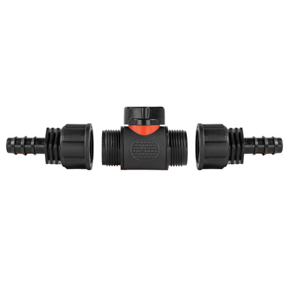 3/4" BSP Male In-Line Valve with Twin 16mm Hose Barb Connectors