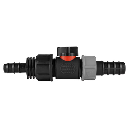16mm and 20mm Barbed Straight Connectors with In-Line BSPM Valve