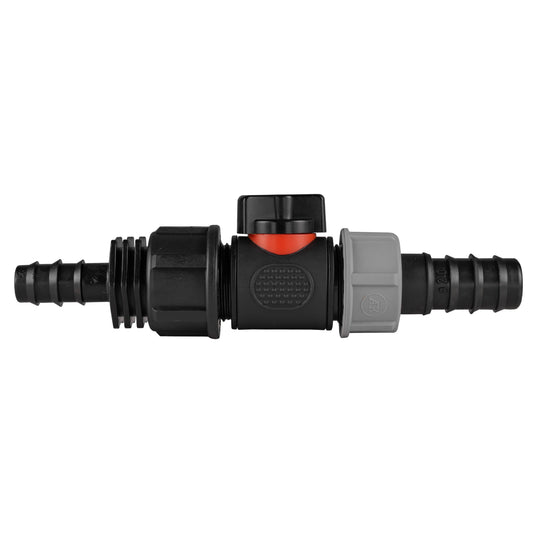 16mm and 20mm Barbed Straight Connectors with In-Line BSPM Valve