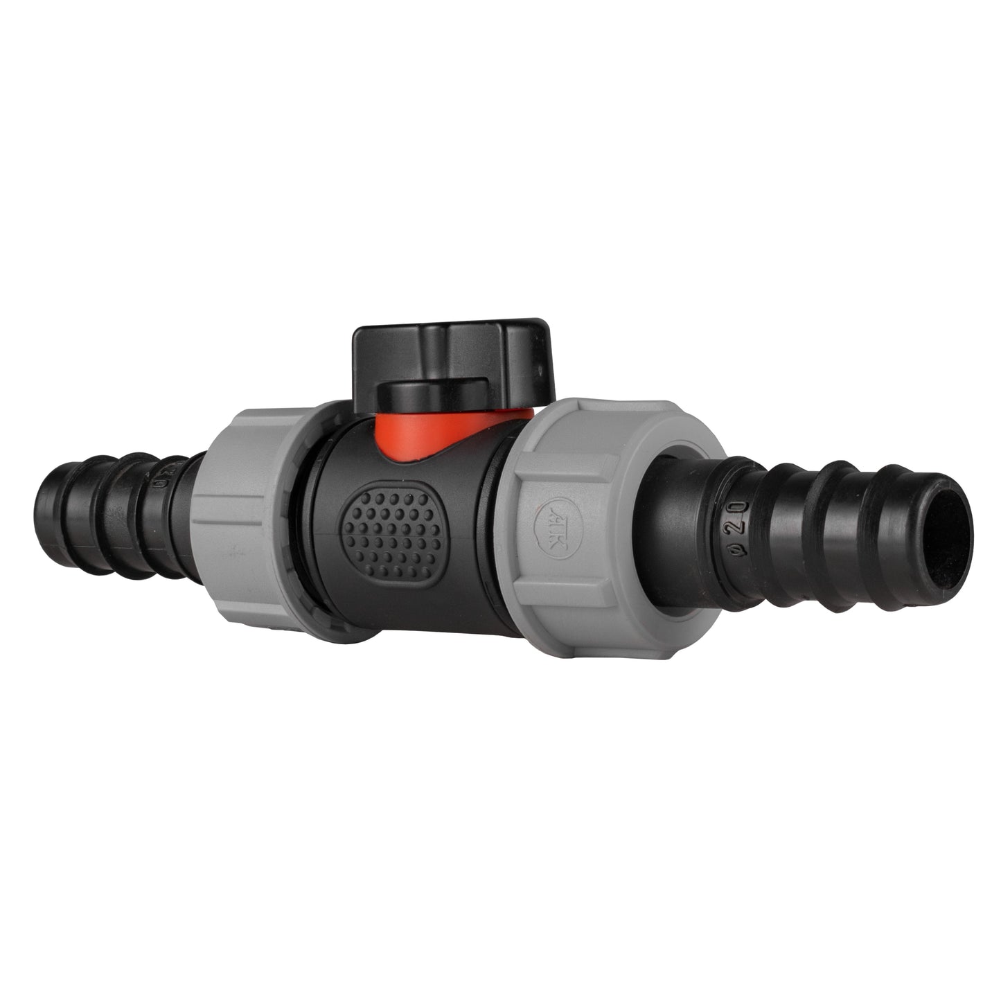 ¾" BSP Male In-Line Valve with Twin 20mm Hose Barb Connectors