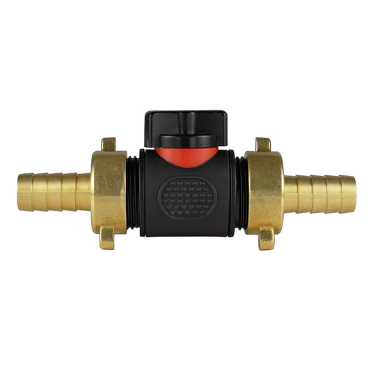 BSPM In-Line Valve with Twin 13mm Brass Hose Tail Fittings