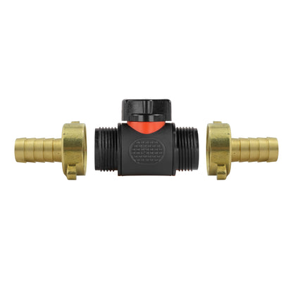 BSPM In-Line Valve with Twin 13mm Brass Hose Tail Fittings