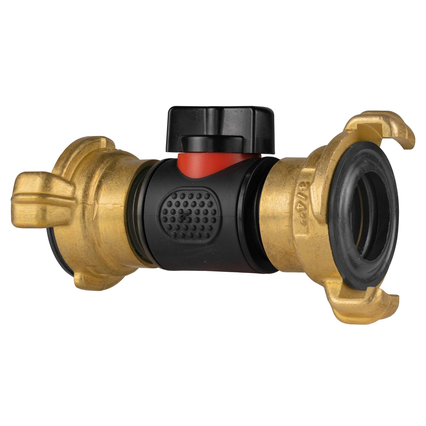 In-Line ¾" BSPM Valve with Dual Geka-Type Brass Couplings