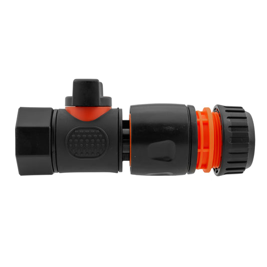 3/4" BSPF Quick-Lock Valve with Black Hose Fitting Connector