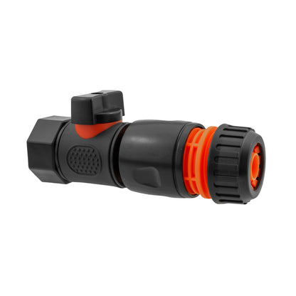 3/4" BSPF Quick-Lock Valve with Black Hose Fitting Connector