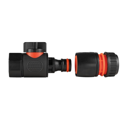 3/4" BSPF Quick-Lock Valve with Black Hose Fitting Connector