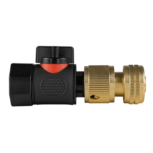 Brass Hose Connector with 3/4" BSPF Quick-Lock Valve