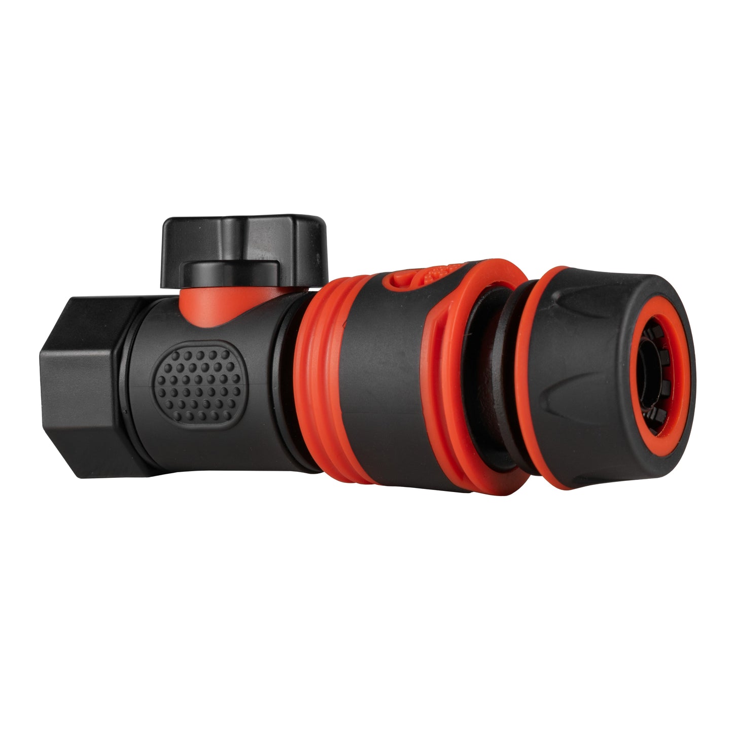 Soft-Touch Black Hose Connector with 3/4" BSPF Quick Connect Valve