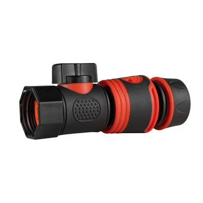 Soft-Touch Black Hose Connector with 3/4" BSPF Quick Connect Valve