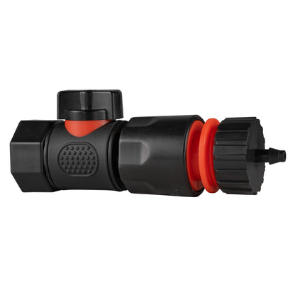 3/4" BSPF Quick-Connect Valve with 4mm Barb Hose Connector