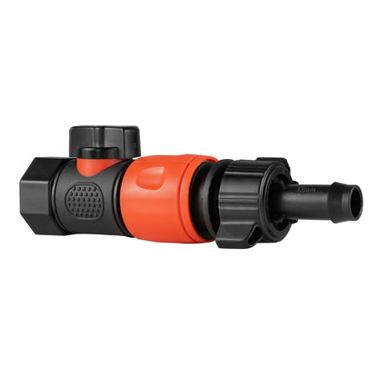 16mm Hose Barb Connector with 3/4" BSPF Quick-Connect Valve