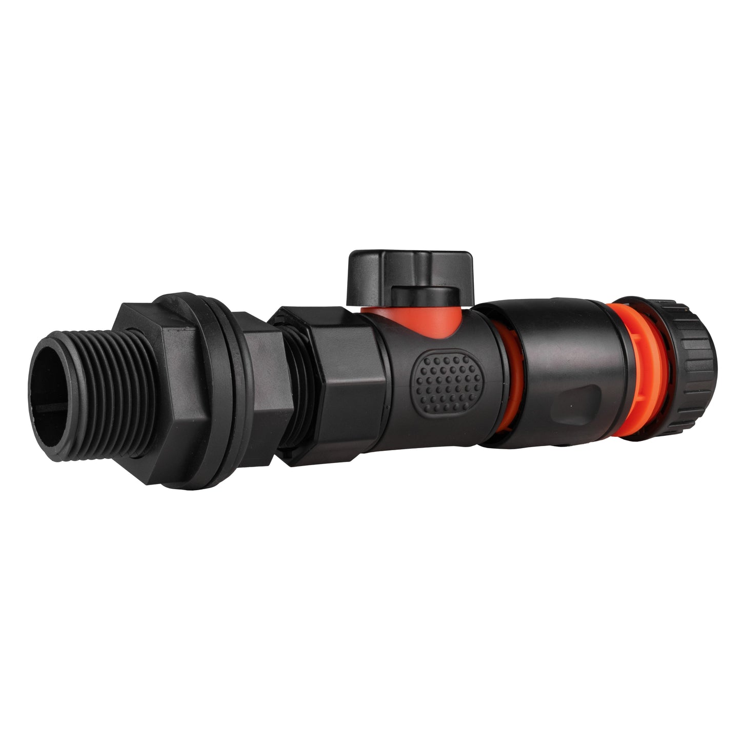 Water Butt Tank Fitting 3/4" BSP with Female Thread Quick-Connect Valve and Black Hose Connector