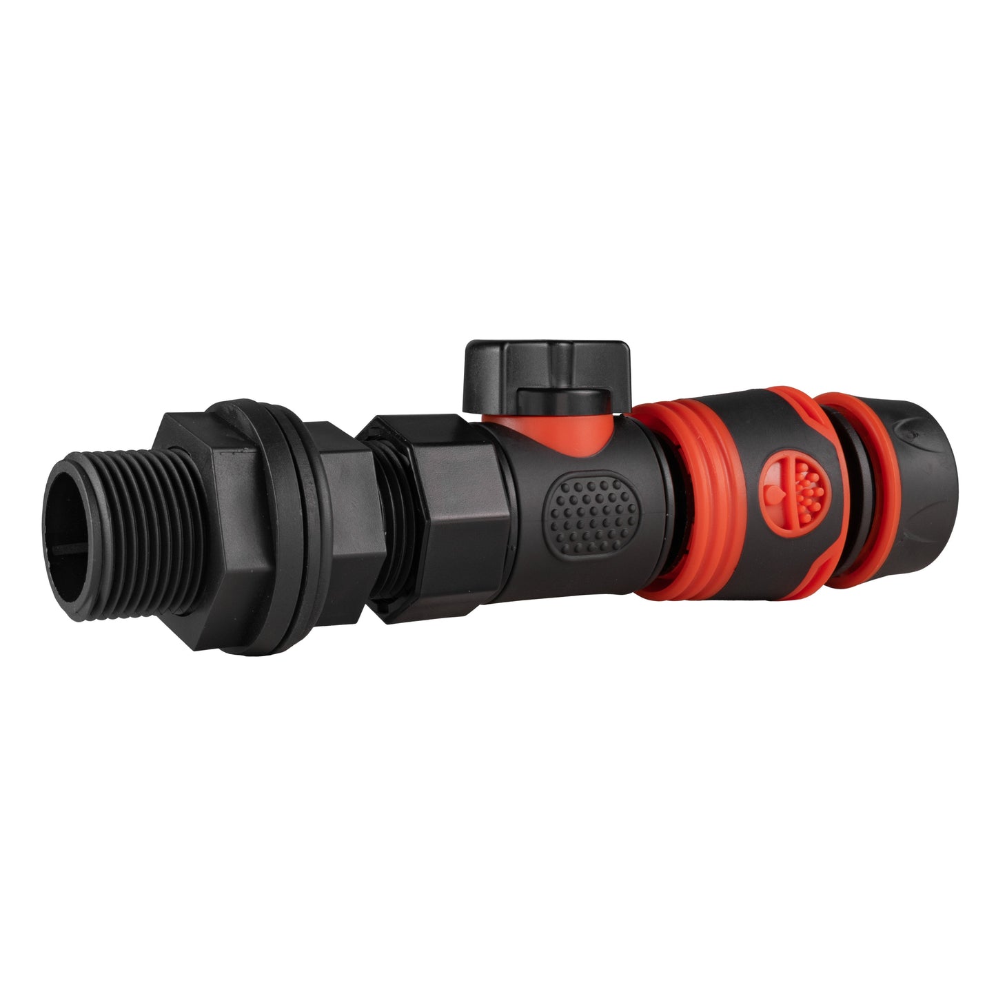 Black Soft Hose Connector with 3/4" BSP Water Butt Adapter and Quick Connect Valve