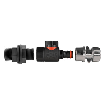 Zinc Hose Connector & Quick Connect Valve for Water Butt – 3/4" BSP to BSPF