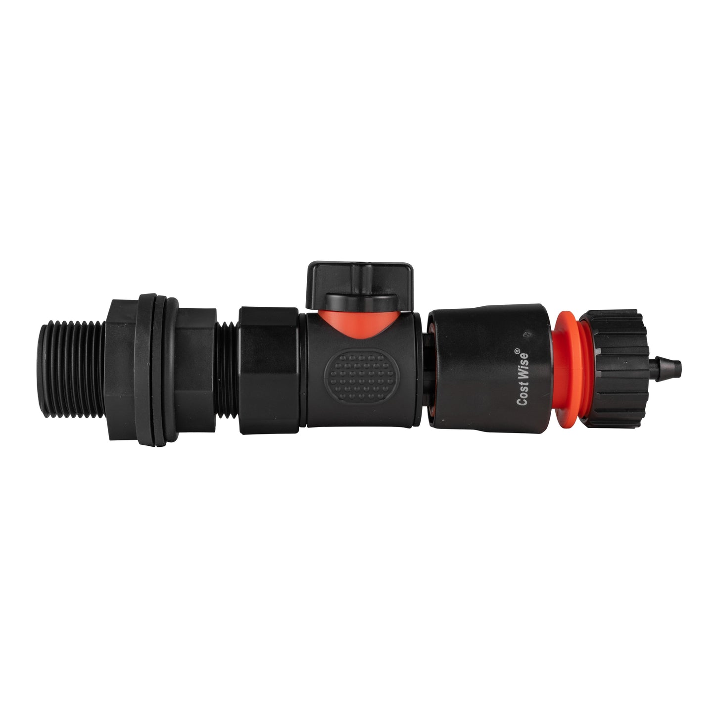 Water Butt Adapter 3/4" BSP with BSPF Quick-Connect Valve & 4mm Micro Barb Hose Connector
