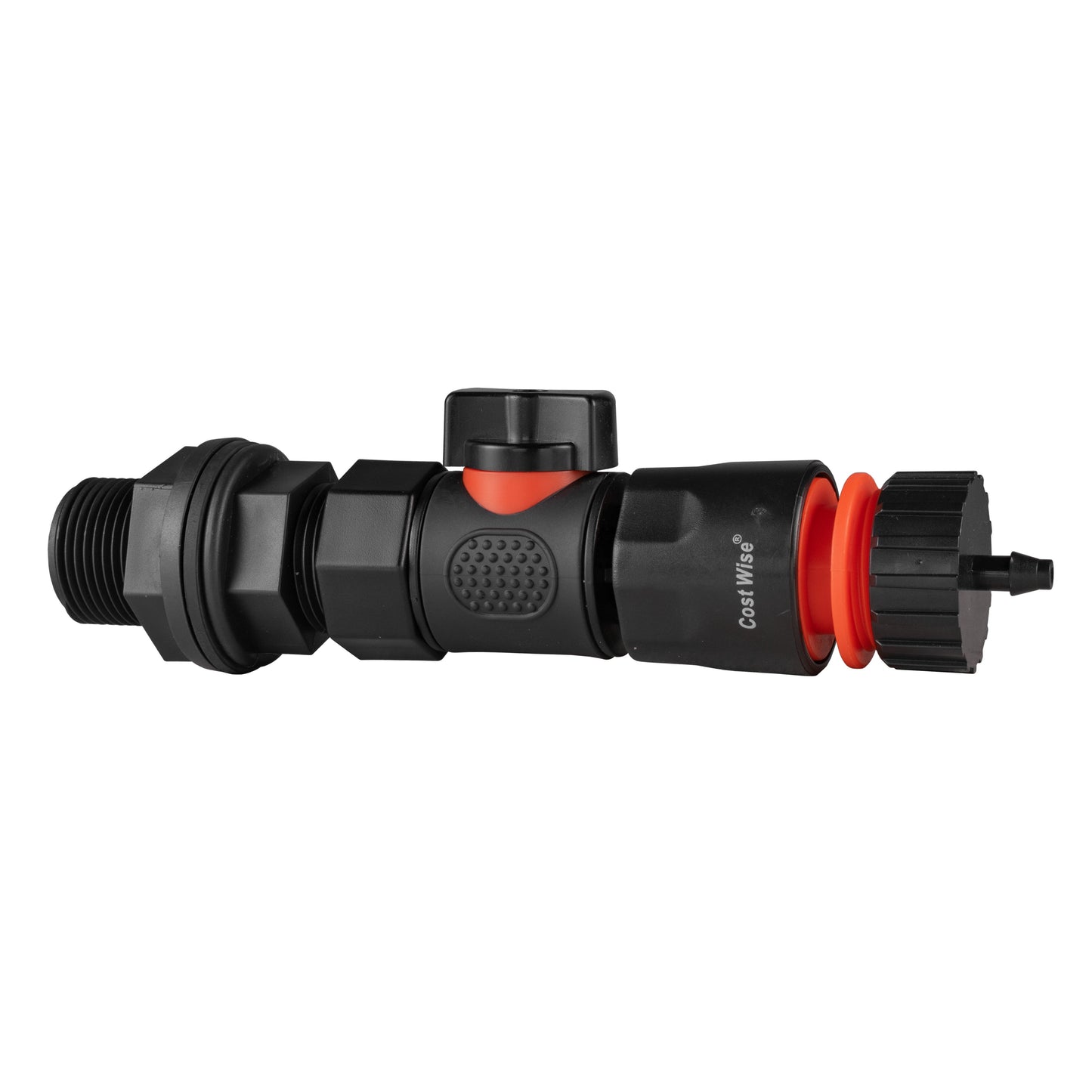 Water Butt Adapter 3/4" BSP with BSPF Quick-Connect Valve & 4mm Micro Barb Hose Connector