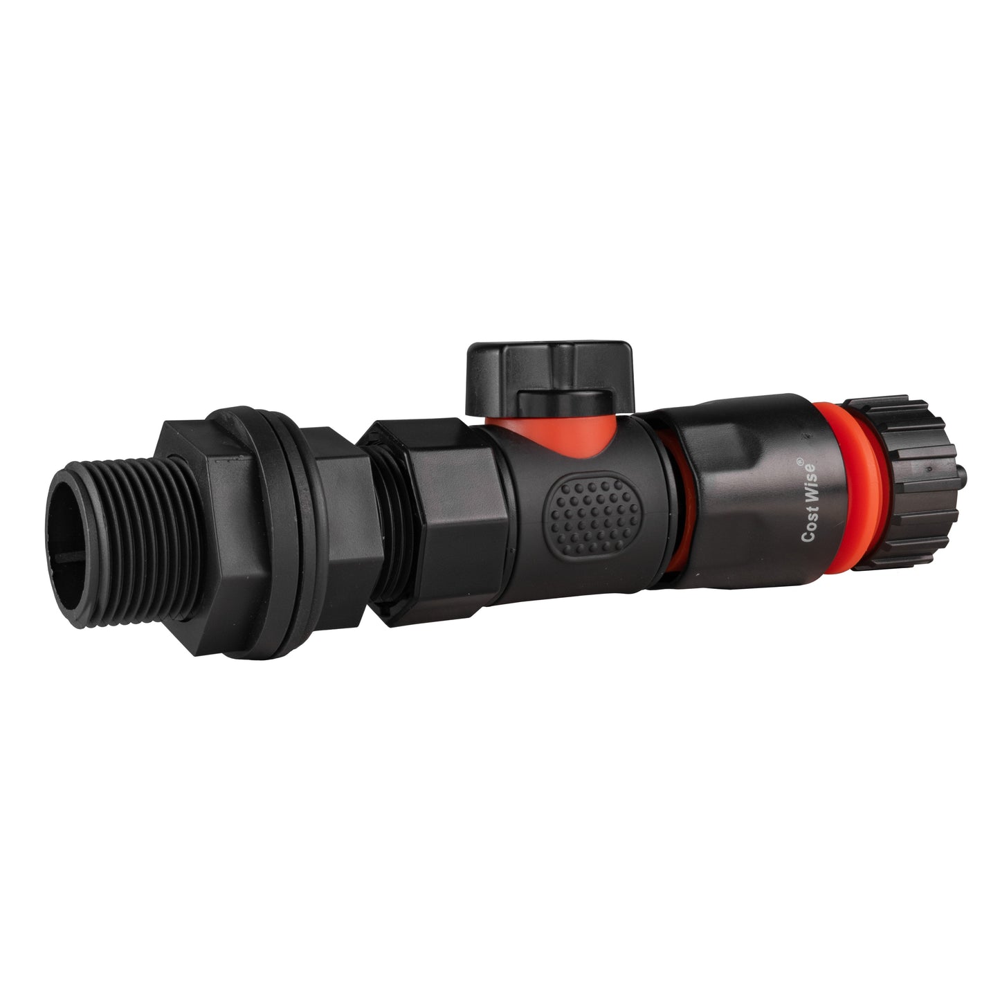 Water Butt Adapter 3/4" BSP with BSPF Quick-Connect Valve & 4mm Micro Barb Hose Connector
