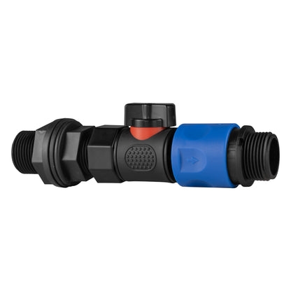 3/4" BSP Water Butt Connector with Quick Connect BSPF Valve & Male Threaded Hose Fitting