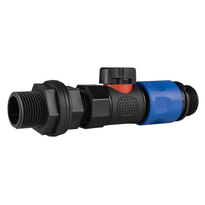 3/4" BSP Water Butt Connector with Quick Connect BSPF Valve & Male Threaded Hose Fitting