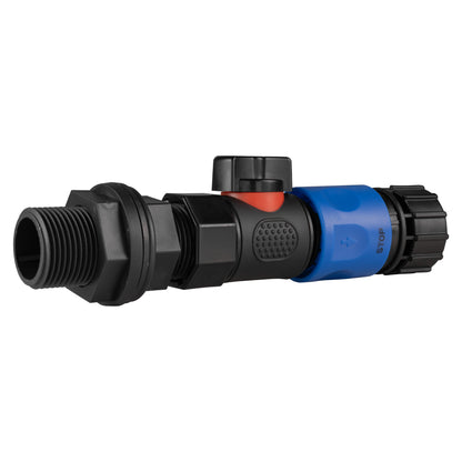 3/4" BSP Water Butt Connector with Quick Connect BSPF Valve & Female Threaded Hose Connector