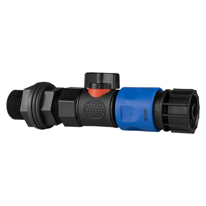 3/4" BSP Water Butt Connector with Quick Connect BSPF Valve & Female Threaded Hose Connector