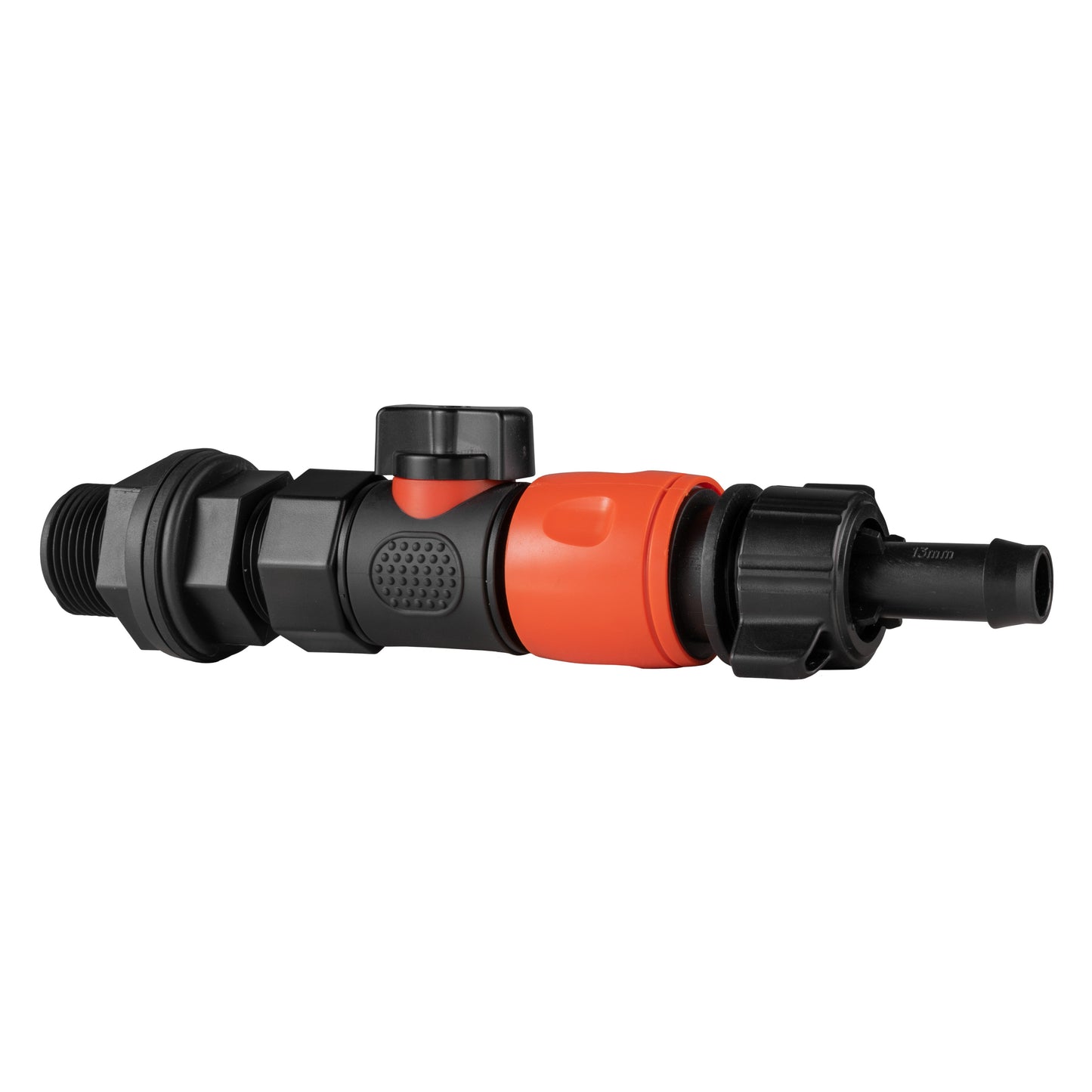 3/4" BSP Water Butt Connector with BSPF Quick Connect Valve & 16mm Barbed Hose Connector