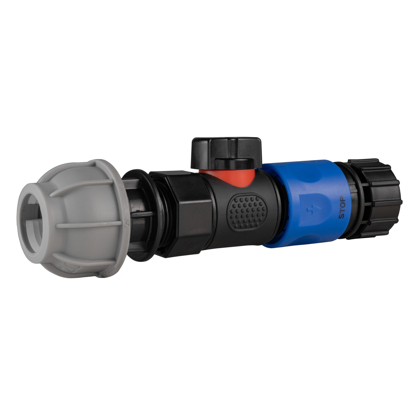 20mm MDPE Straight Connector with 3/4" BSPF Valve & Female Thread Hose Adapter