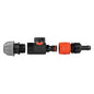 MDPE Straight 20mm Connector with 3/4" BSPF Quick-Connect Valve & 16mm Hose Barb Adapter