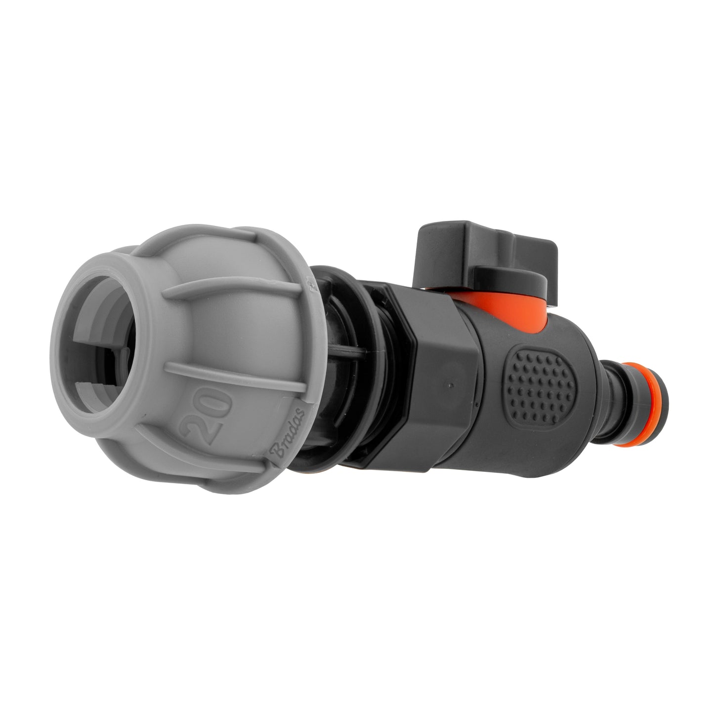 20mm MDPE Straight Connector with BSPF Thread and Quick-Connect Male Valve