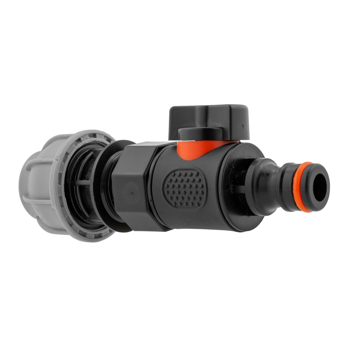 20mm MDPE Straight Connector with BSPF Thread and Quick-Connect Male Valve
